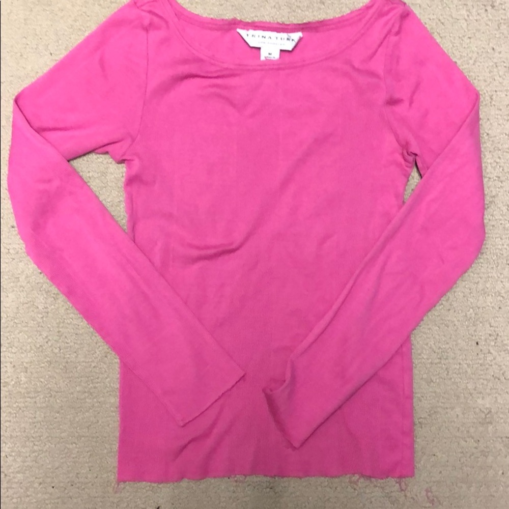 Trina Turk pink long sleeve fitted t-shirt